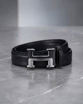 H Buckle Leather Automatic Belt